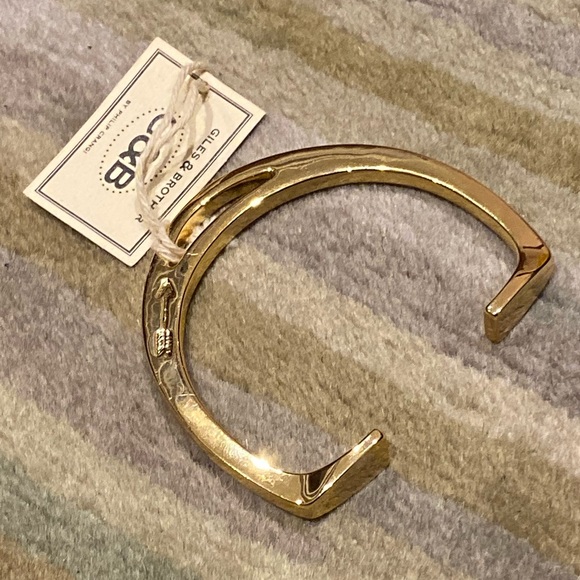 NWT Giles & Brother Gold Stirrup Cuff Bracelet - Picture 3 of 4